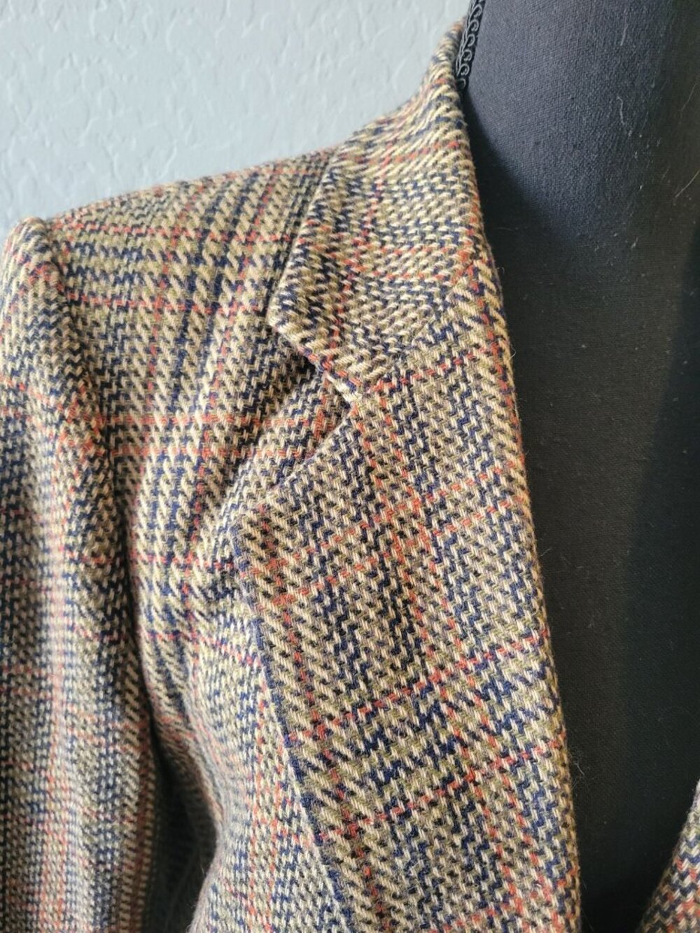Sag Harbor wool-blend tweed blazer classic houndstooth plaid pattern Size 6 - Picture 3 of 11